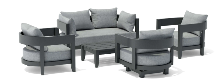 SET-173-AL 5-PC CORONADO ALUMINUM DEEP SEATING SET