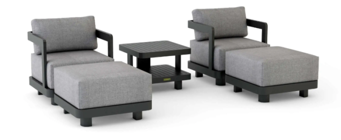 SET-905-AL 5-PC GRANADA ALUMINUM DEEP SEATING