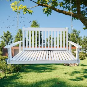 Front Porch Swing with Armrests, Wood Bench Swing with Hanging Chains,for Outdoor Patio ,Garden Yard, porch, backyard, or sunroom,Easy to Assembl