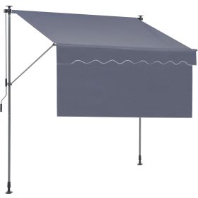 VEVOR Manual Retractable Awning, 118" Outdoor Retractable Patio Awning Sunshade Shelter