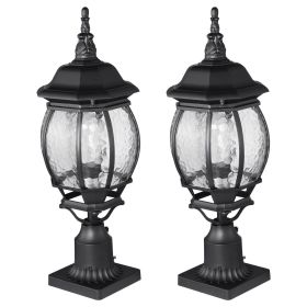 VEVOR 2 Pack Dusk to Dawn Outdoor Post Light, 20.87 in, Waterproof Lamp Post Light Fixtures with 5.5 in Pier Mount Base Glass Shade