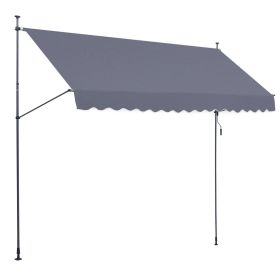 VEVOR 157 x 47" Patio Awning Retractable, Awning Sunshade Shelter with Manual Crank Handle, Outdoor Patio Canopy Sunsetter Deck
