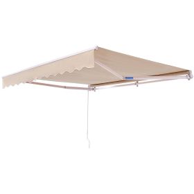 VEVOR Manual Retractable Awning, 12 x 10 ft Outdoor Patio Awning Retractable Sun Shade