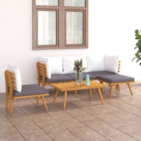 Garden Lounge Set Dark grey, white